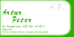 artur peter business card